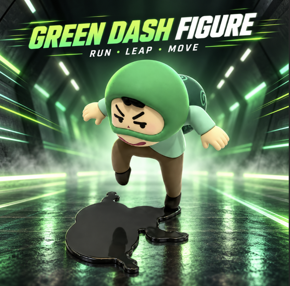 Green Hoodie Boy Figure