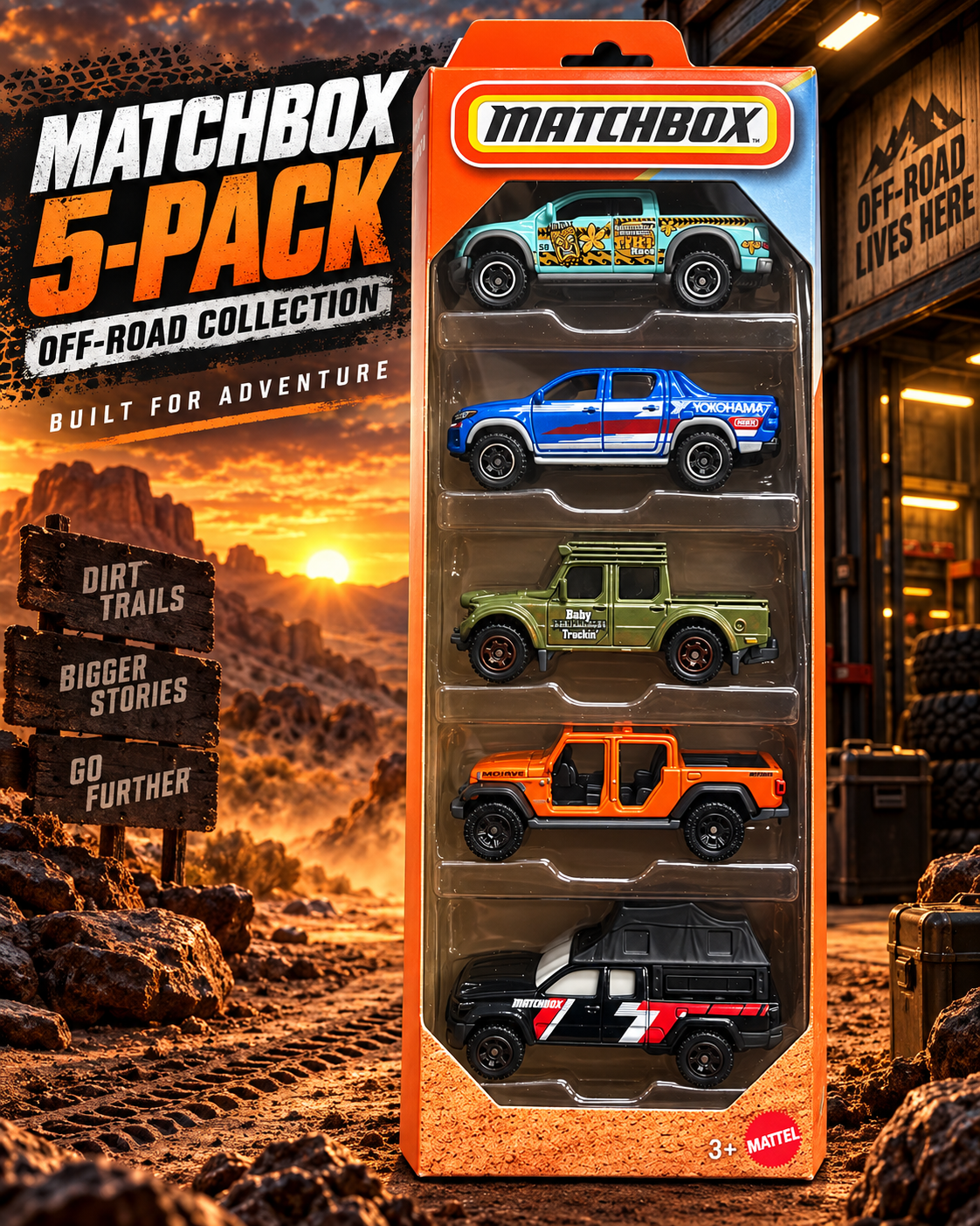 Matchbox Jeep 5-Pack, Five Die-Cast Vehicles