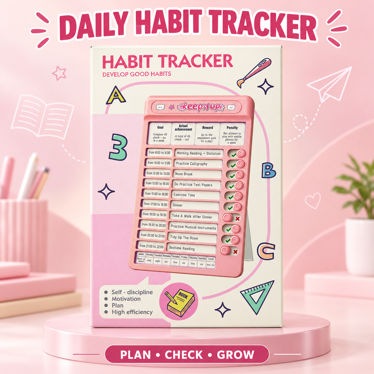 Kids Daily Habit Tracker & Routine Responsibility Chart