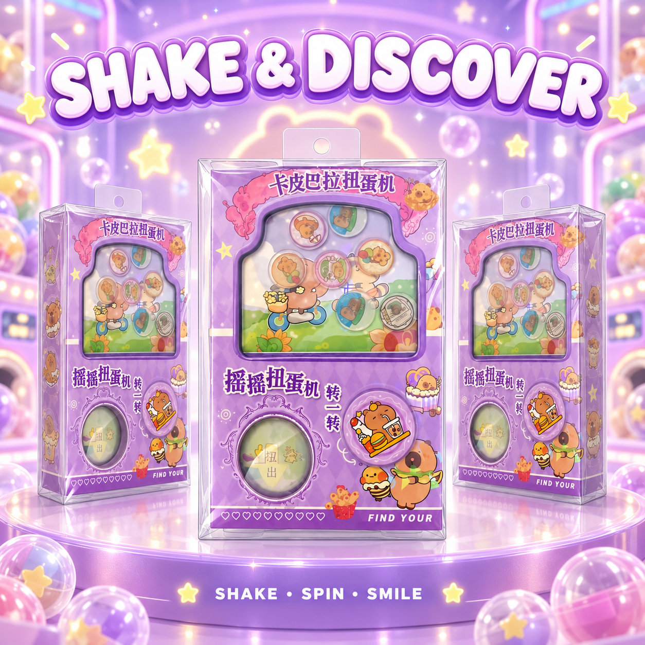 Cute Capybara Shake & Twist Egg Machine Toy – Handheld Puzzle Game for Kids