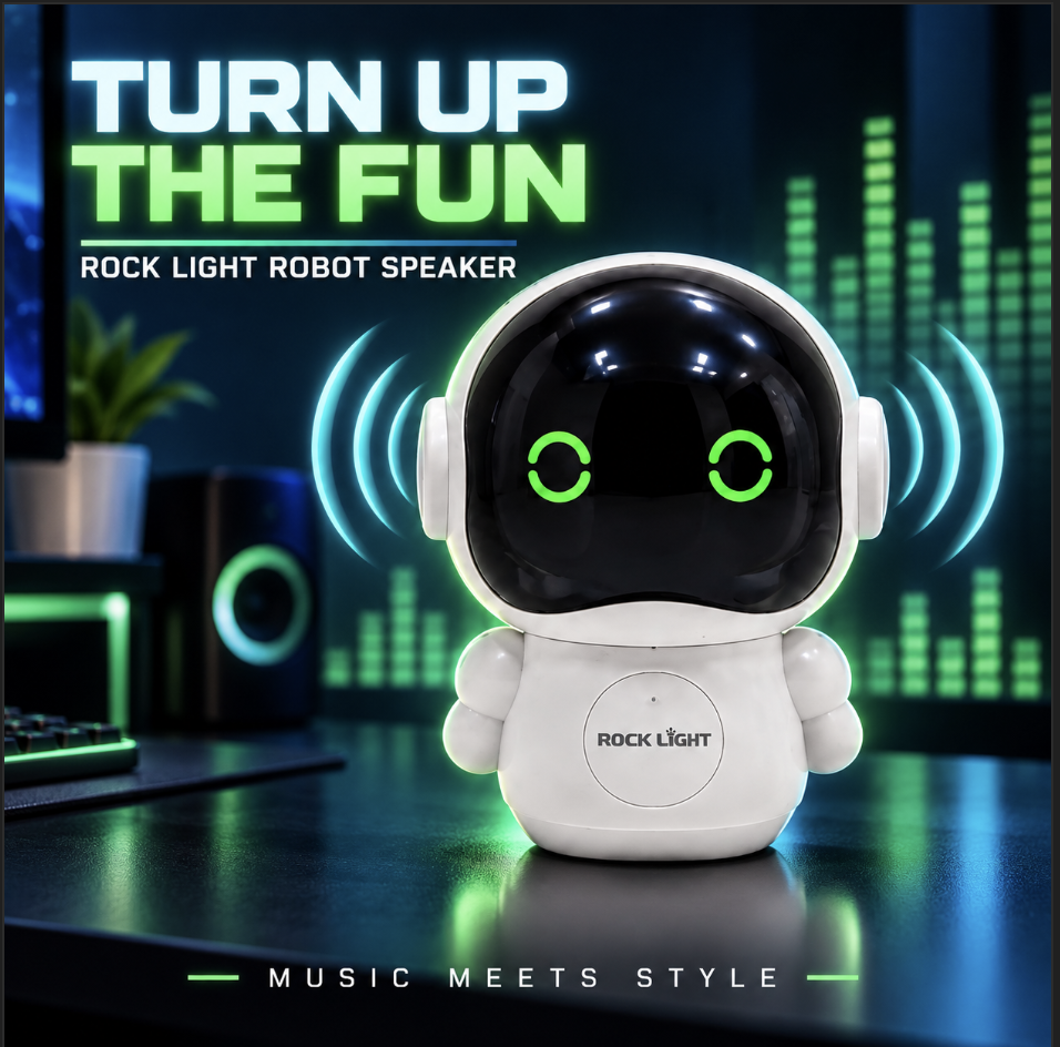 Rock Light Robot Speaker with Light-Up Eyes