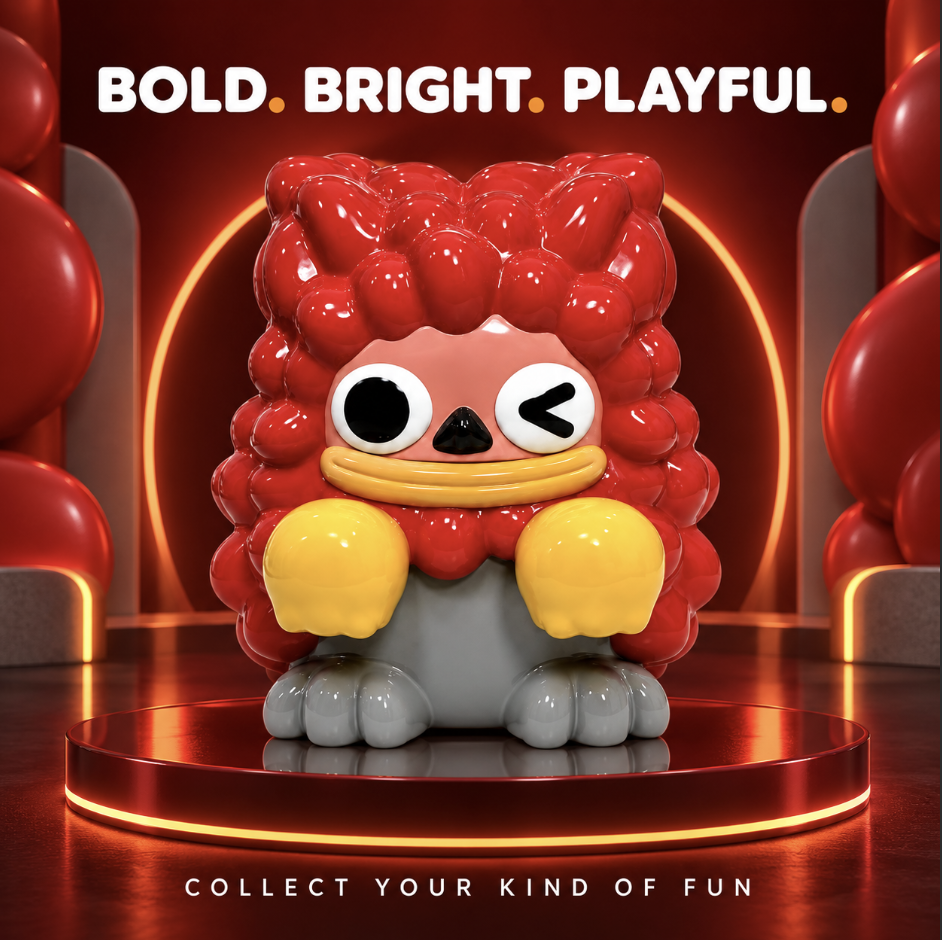 Red Furry Monster Figure