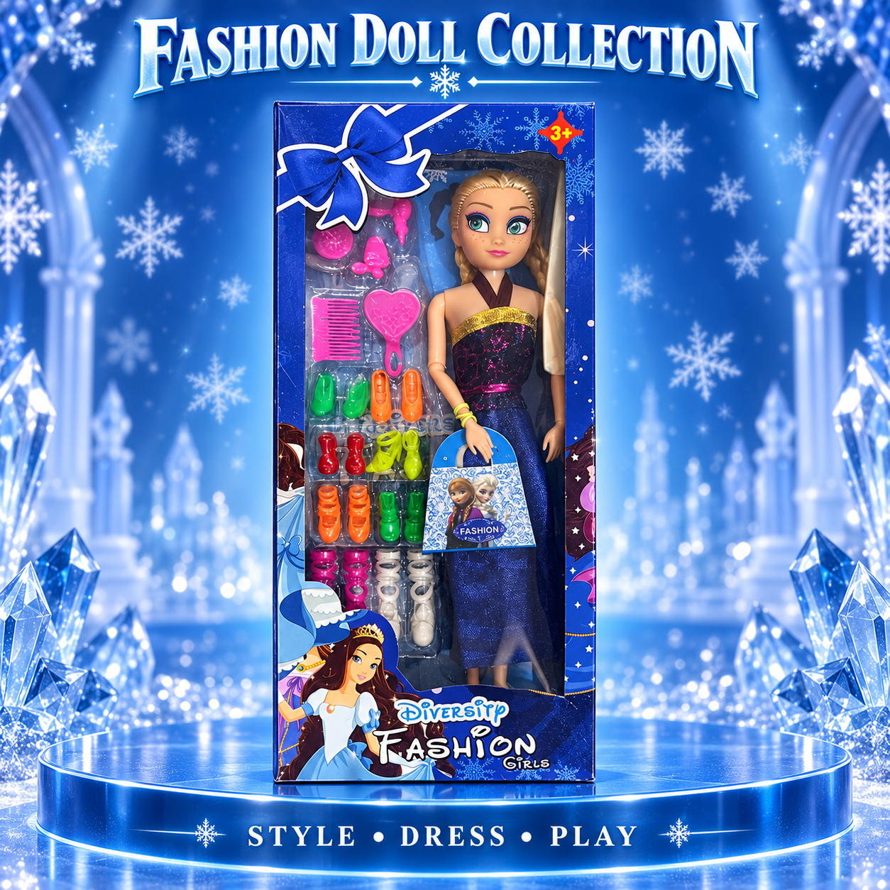 Diversity Fashion Girl Doll with Shoes & Styling Accessories