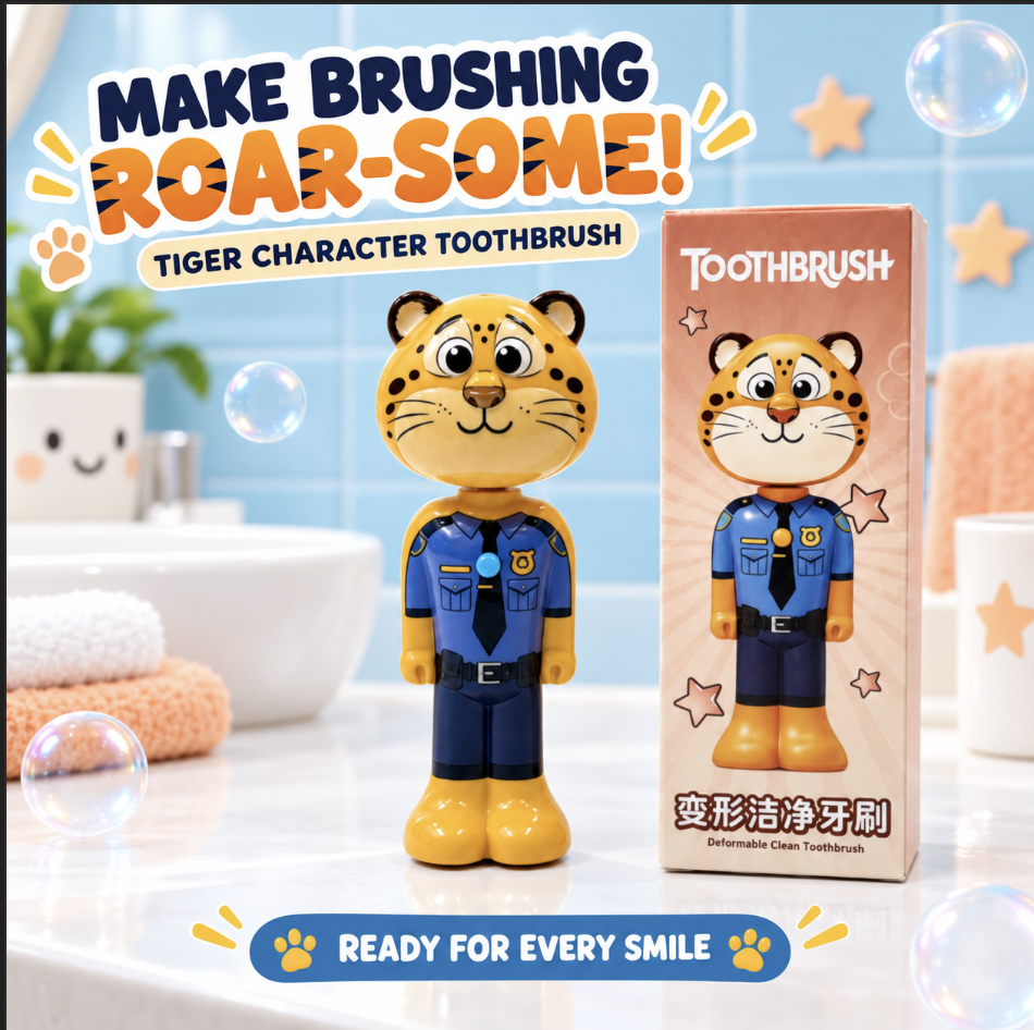 Tiger Figure Kids Toothbrush