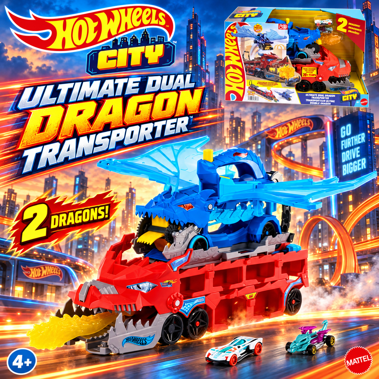 Hot Wheels City Ultimate Dual Dragon Transporter