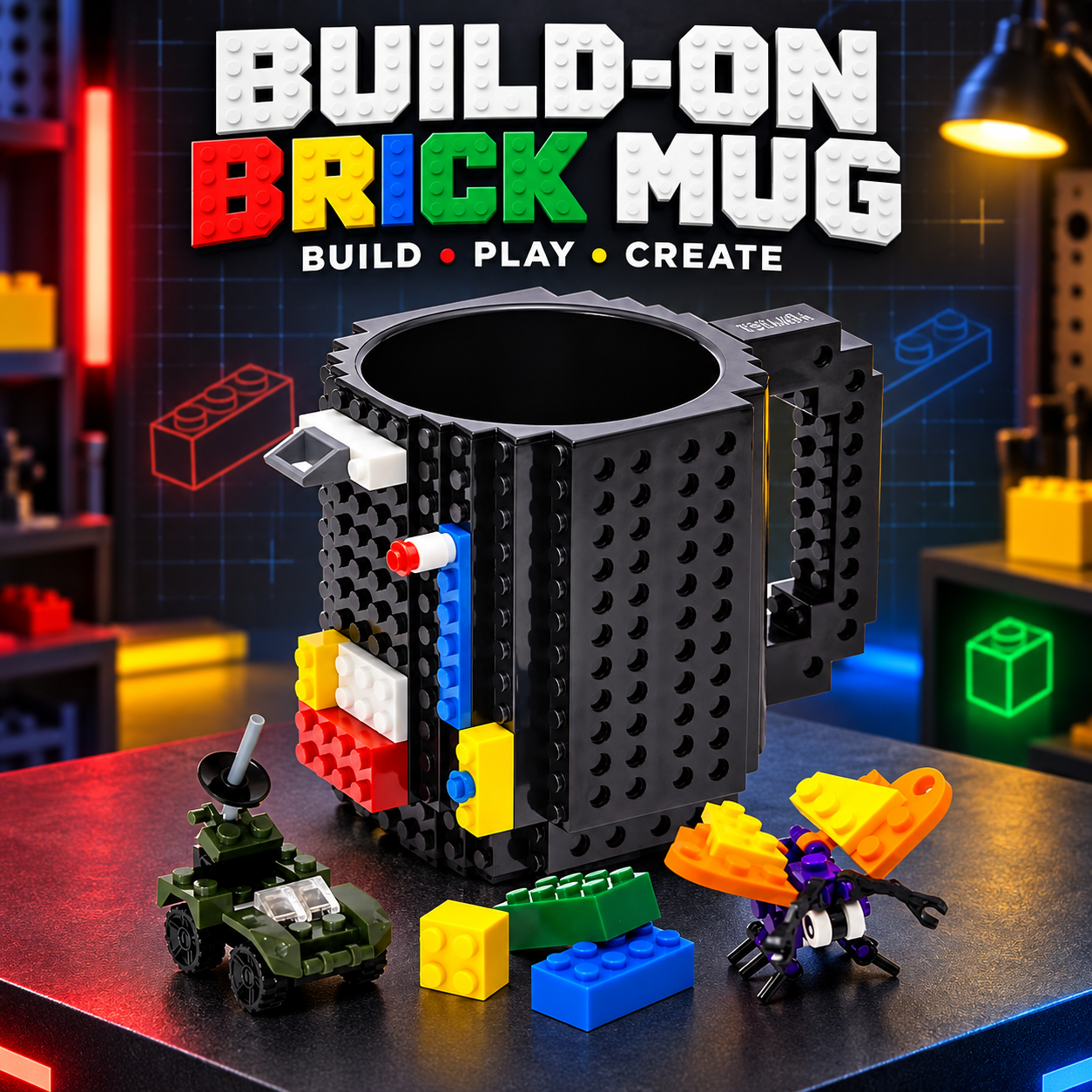 Build On Brick Mug- Black