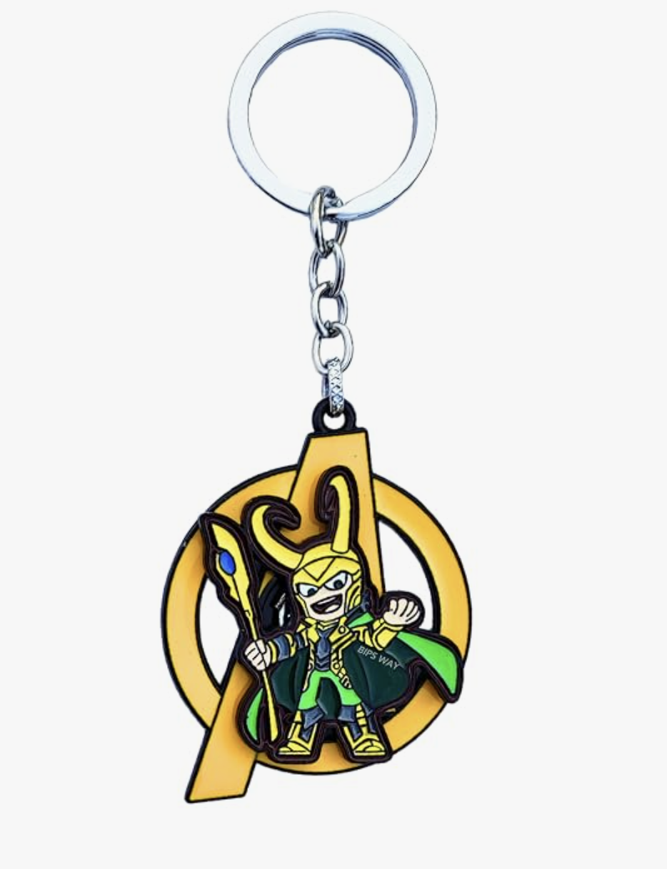 Loki-Inspired Superhero Rubber Keychain for Kids