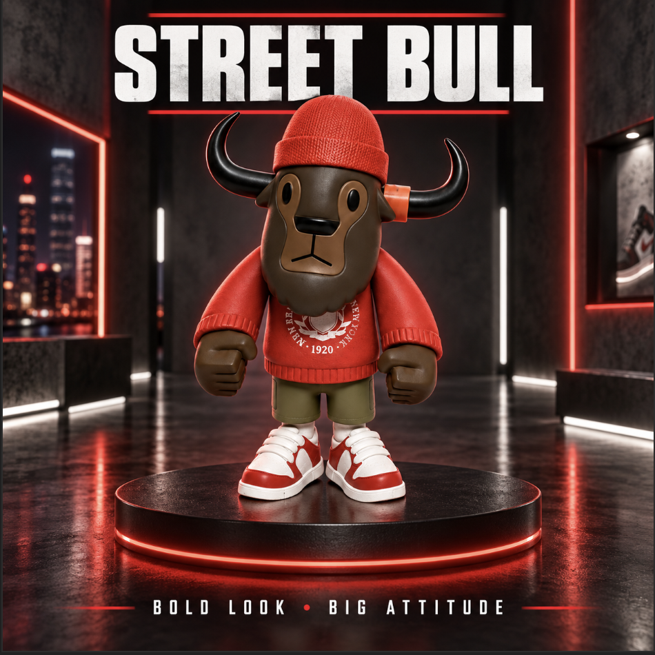 Red Hoodie Bull Figure