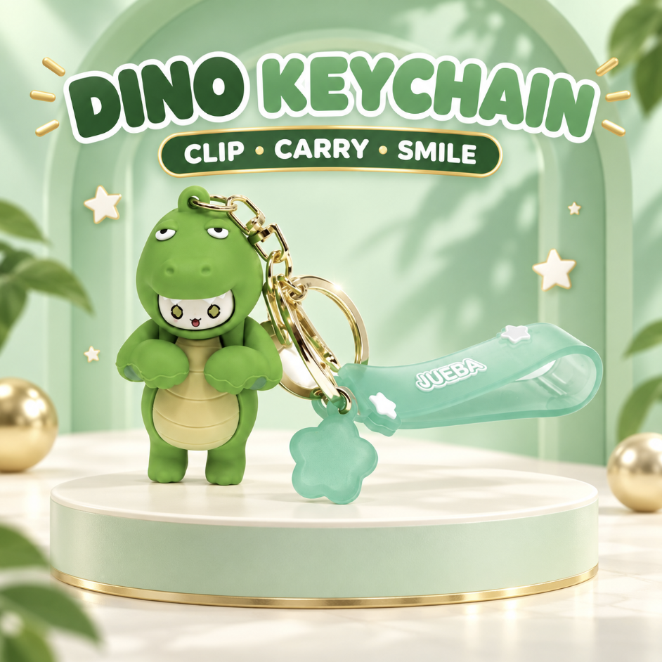 Green Dino Figure Keychain